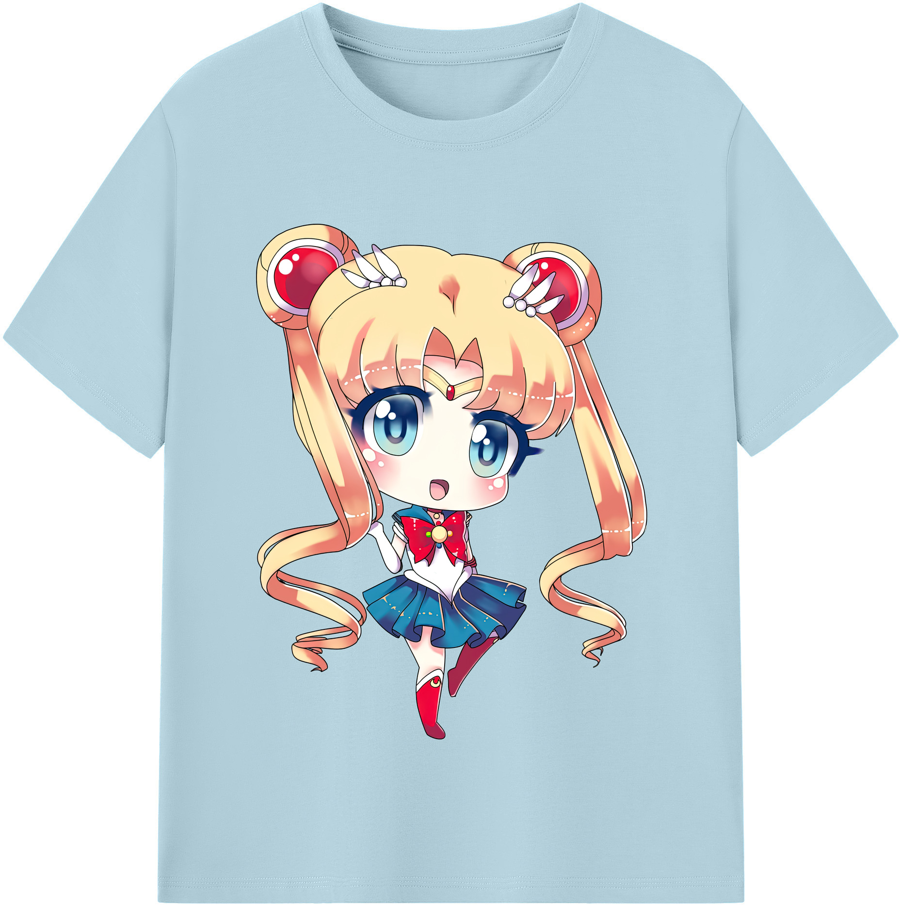 （画像用） 美少女戦士セーラームーン 月野 うさぎ つきの うさぎ Sailor Moon Tsukino Usagi 綿100％半袖Tシャツ（フロントプリント）